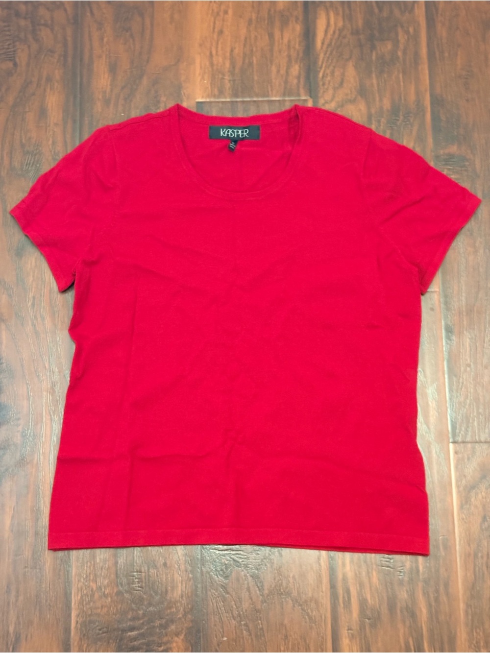 Kasper Women’s Red Short Sleeve Scoop Neck Knit Top Size L